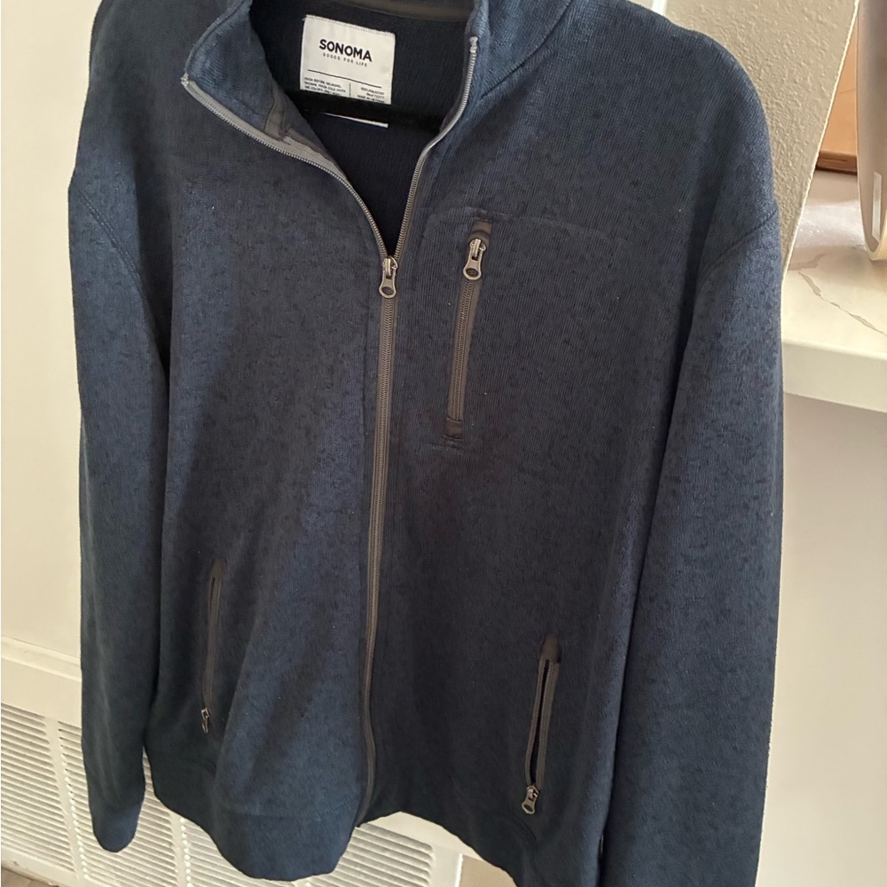 Sonoma Navy Full-Zip Up
